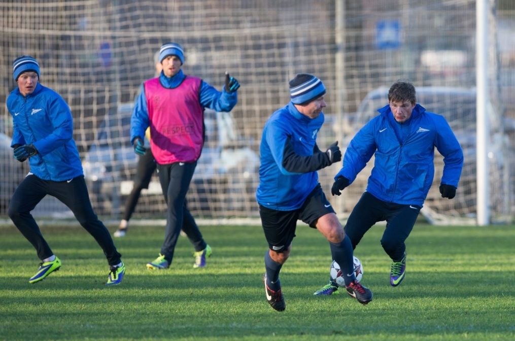 Тренировка «Зенита» перед матчем Лиги Чемпионов с «Атлетико»