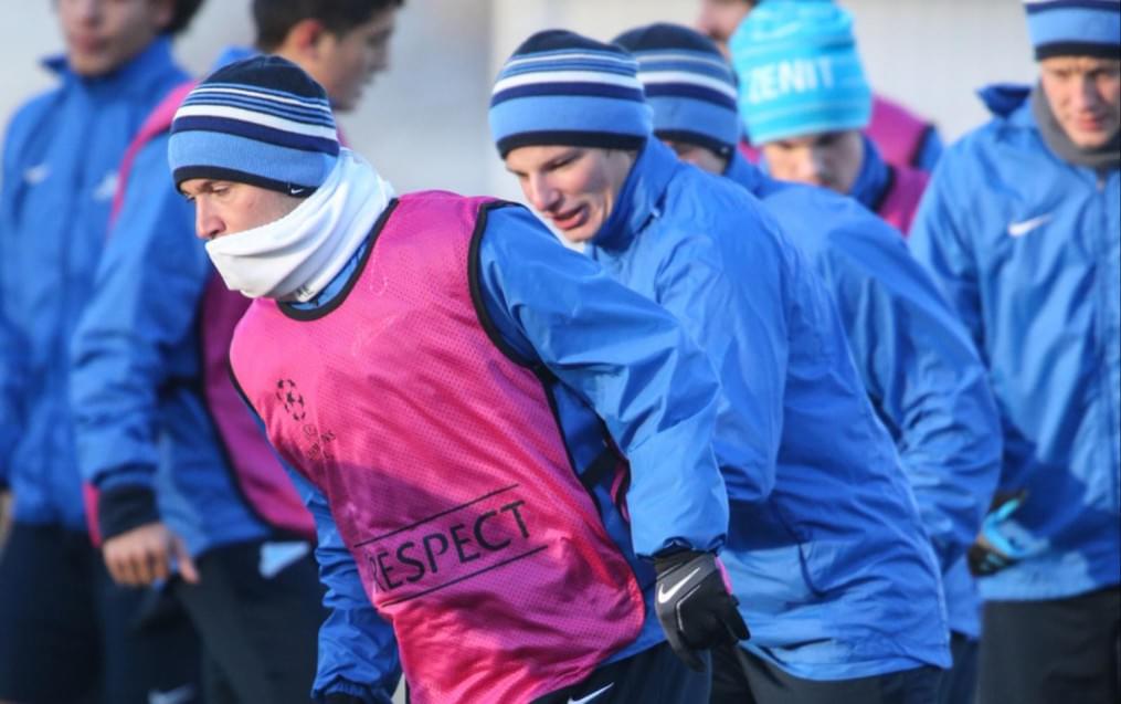 Тренировка «Зенита» перед матчем Лиги Чемпионов с «Атлетико»