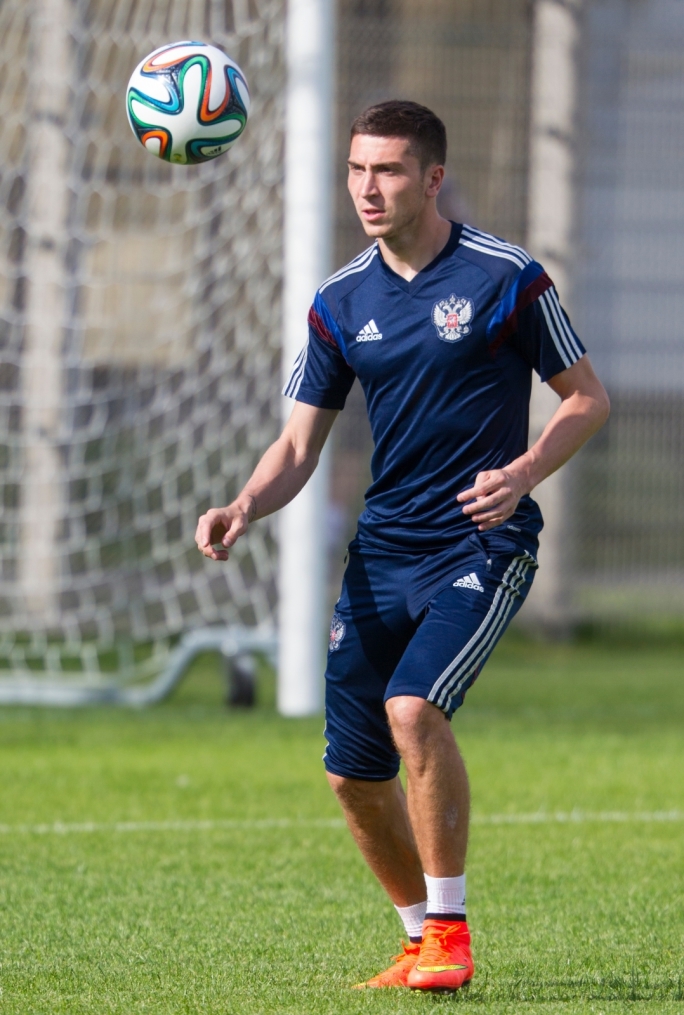 Тренировка сборной России перед матчем со Слоавкией