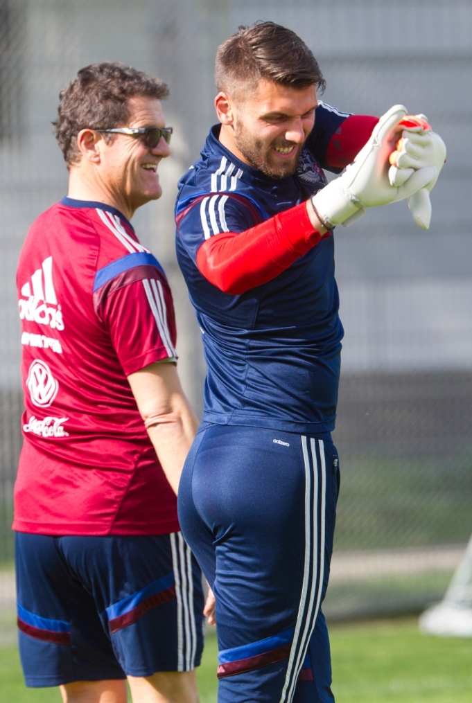 Тренировка сборной России перед матчем со Слоавкией