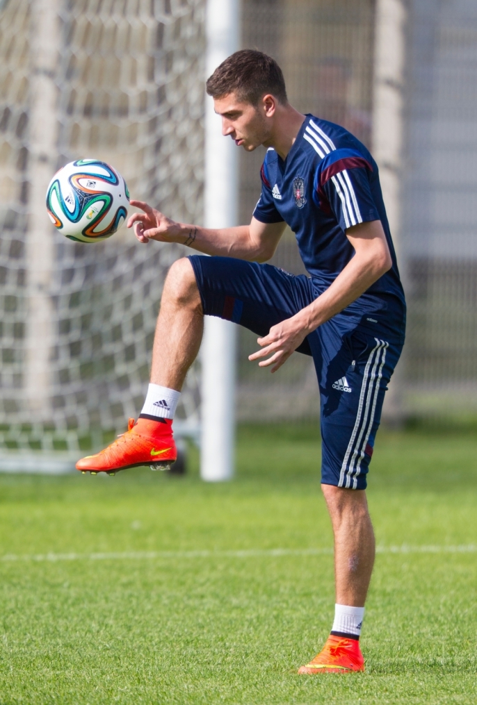 Тренировка сборной России перед матчем со Слоавкией