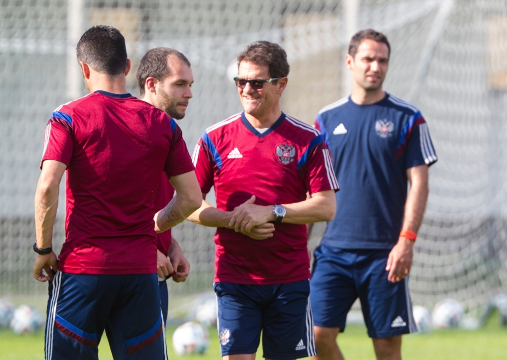 Тренировка сборной России перед матчем со Слоавкией