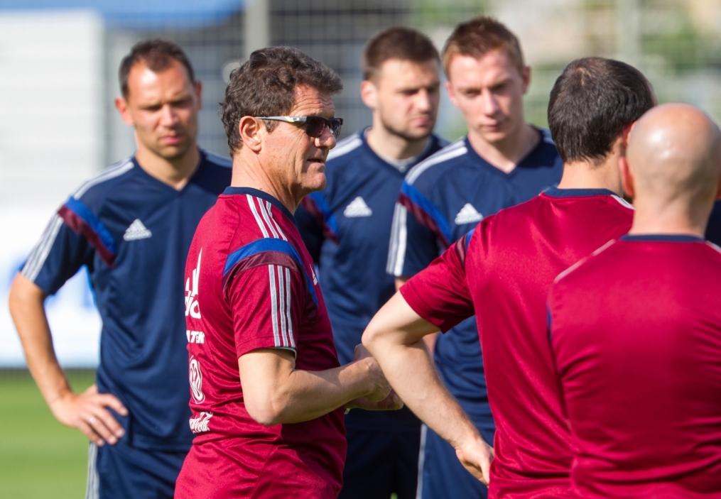 Тренировка сборной России перед матчем со Слоавкией