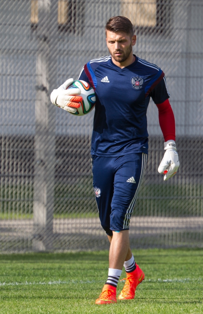 Тренировка сборной России перед матчем со Слоавкией