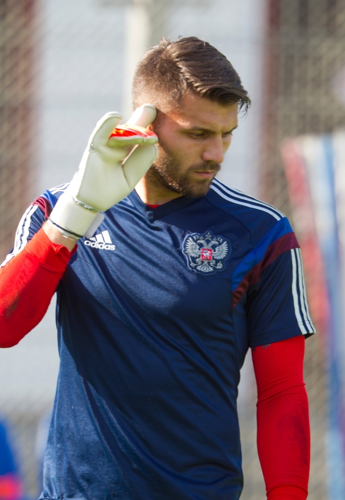 Тренировка сборной России перед матчем со Слоавкией