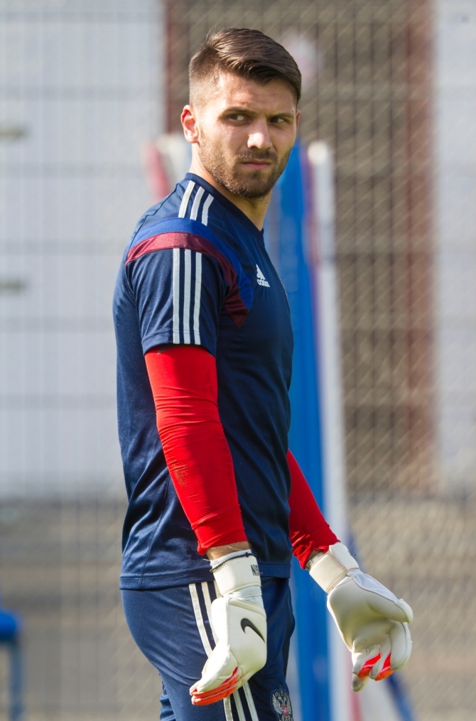 Тренировка сборной России перед матчем со Слоавкией