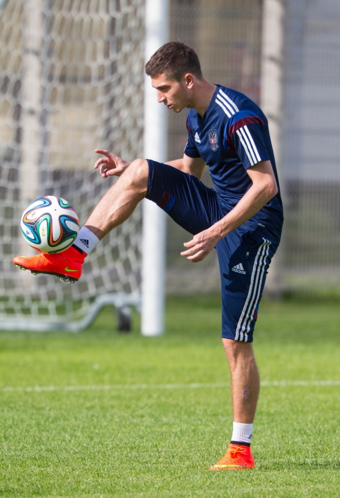 Тренировка сборной России перед матчем со Слоавкией