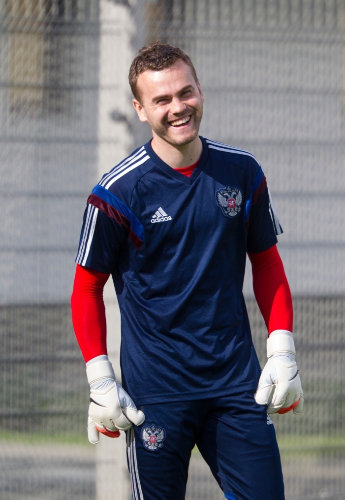 Тренировка сборной России перед матчем со Слоавкией