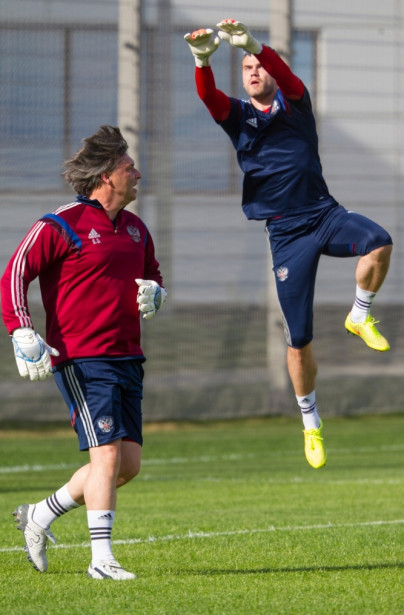 Тренировка сборной России перед матчем со Слоавкией