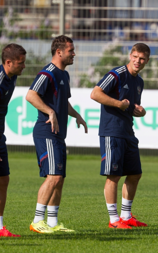 Тренировка сборной России перед матчем со Слоавкией