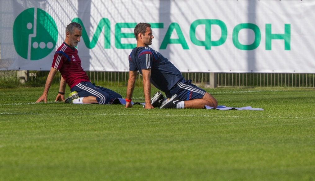 Тренировка сборной России перед матчем со Слоавкией