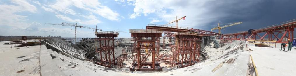 Строительство стадиона на Крестовском острове: январь 2014