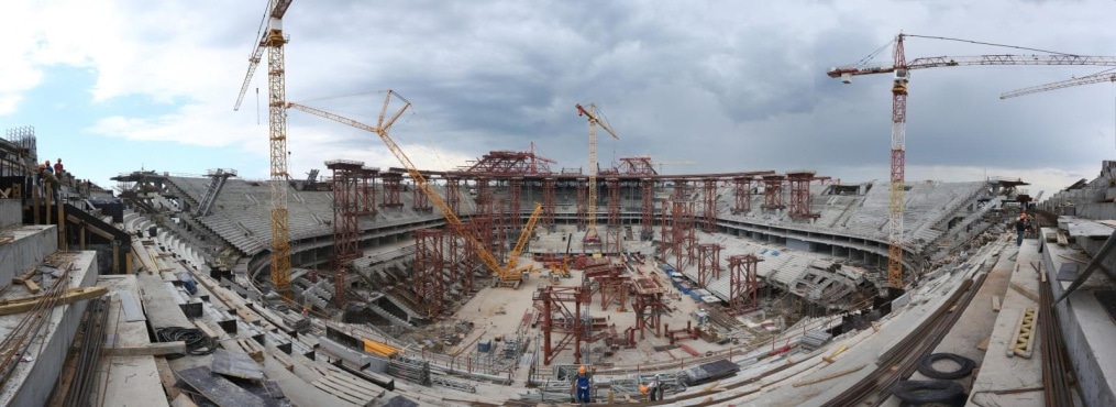 Строительство стадиона на Крестовском острове: январь 2014