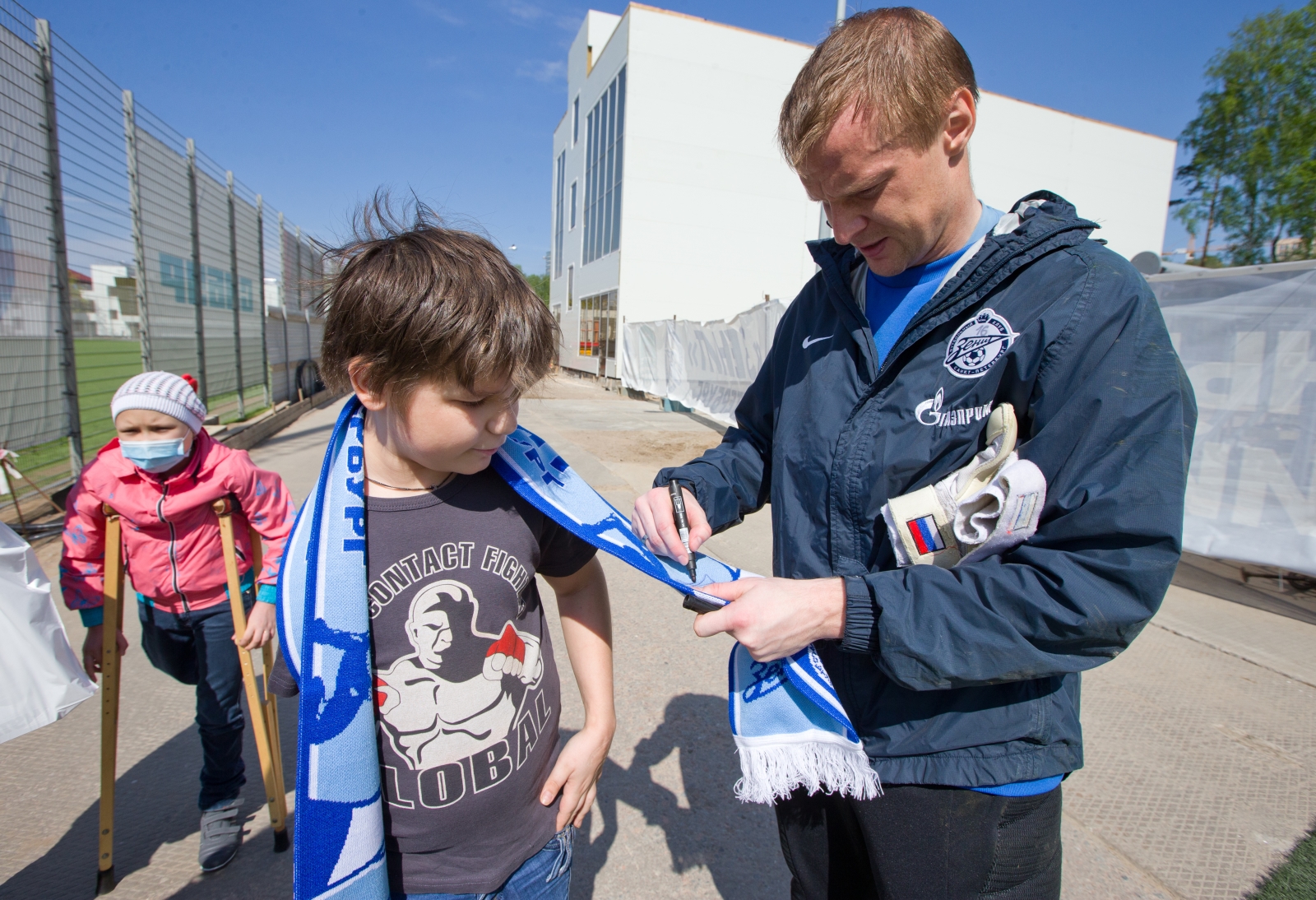 Светлана Лебедева и Георгий Авдоченок на базе Зенита