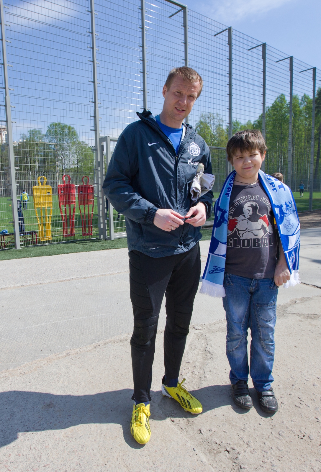 Светлана Лебедева и Георгий Авдоченок на базе Зенита