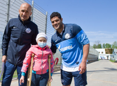 Светлана Лебедева и Георгий Авдоченок на базе Зенита