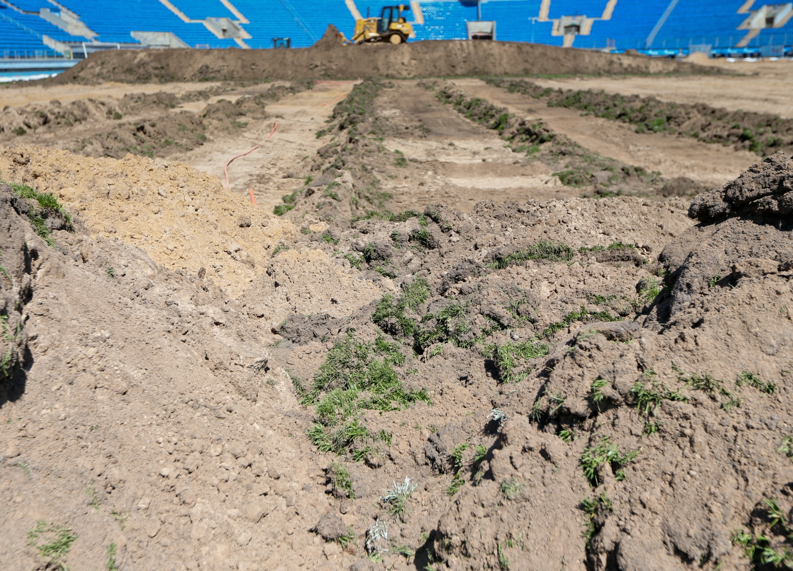 Замена газона на стадионе «Петровский»