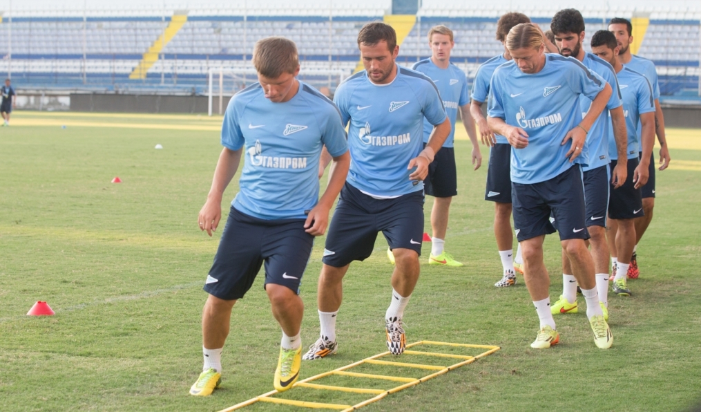 Тренировка «Зенита» перед матчем с АЕЛ