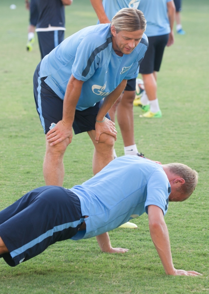 Тренировка «Зенита» перед матчем с АЕЛ