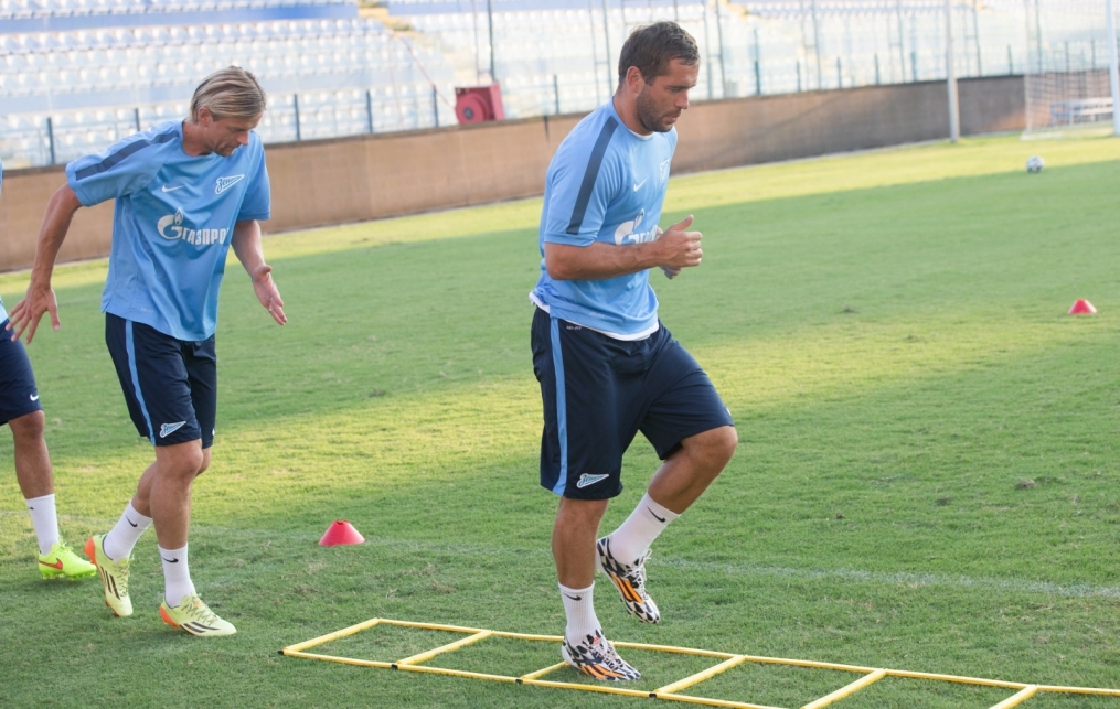 Тренировка «Зенита» перед матчем с АЕЛ