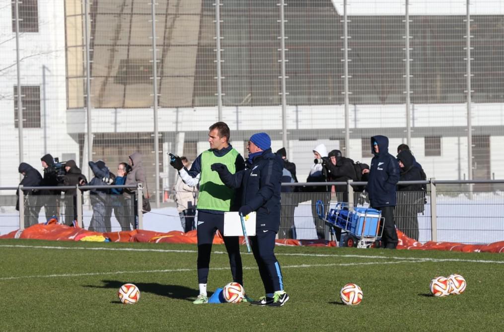 Тренировка перед матчем,  «ПСВ» — «Зенит»