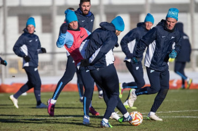 Тренировка перед матчем,  «ПСВ» — «Зенит»