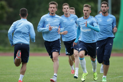 Тренировка «Зенита»-2 на сборе в Леппявирте 7 июля