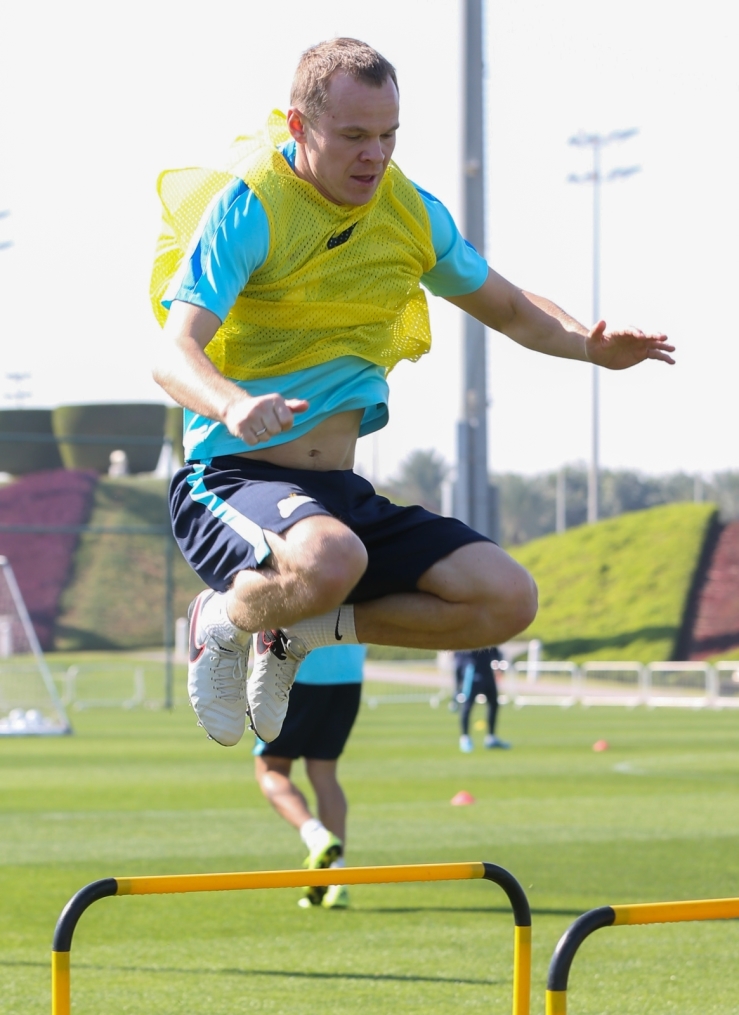 «Газпром»-тренировочные сборы в Дохе: 14 января, утренняя тренировка