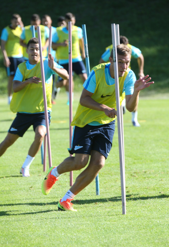 «Газпром»-тренировочные сборы в Швейцарии: вечерняя тренировка 7 июля