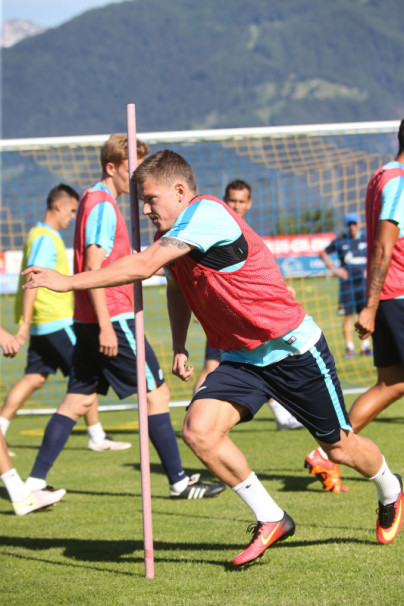 «Газпром»-тренировочные сборы в Швейцарии: вечерняя тренировка 7 июля