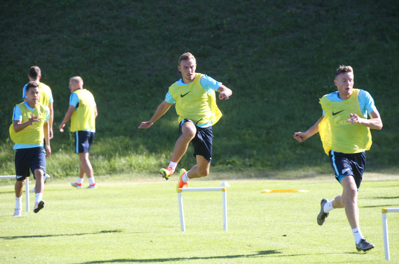 «Газпром»-тренировочные сборы в Швейцарии: вечерняя тренировка 7 июля