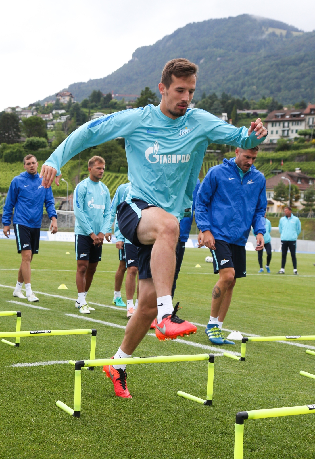 «Газпром»-тренировочные сборы в Швейцарии: утренняя тренировка 13 июля