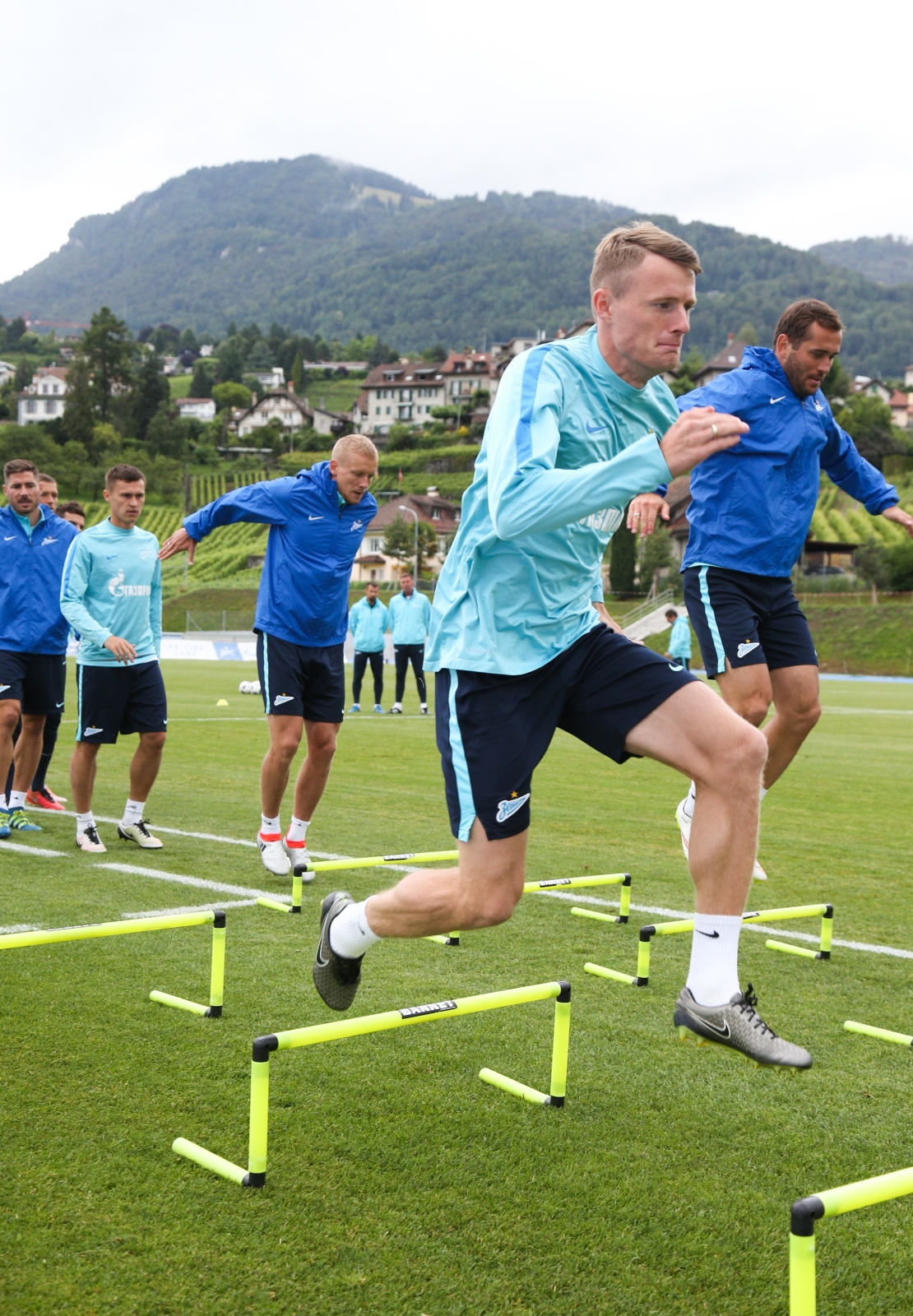 «Газпром»-тренировочные сборы в Швейцарии: утренняя тренировка 13 июля