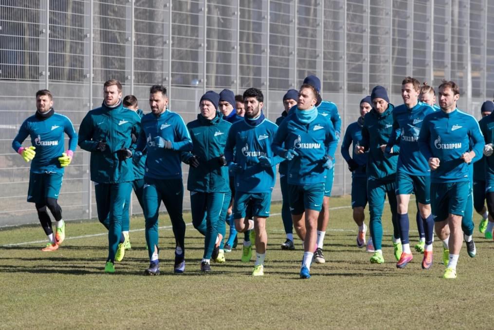 Утренняя тренировка «Зенита» перед матчем с «Арсеналом»