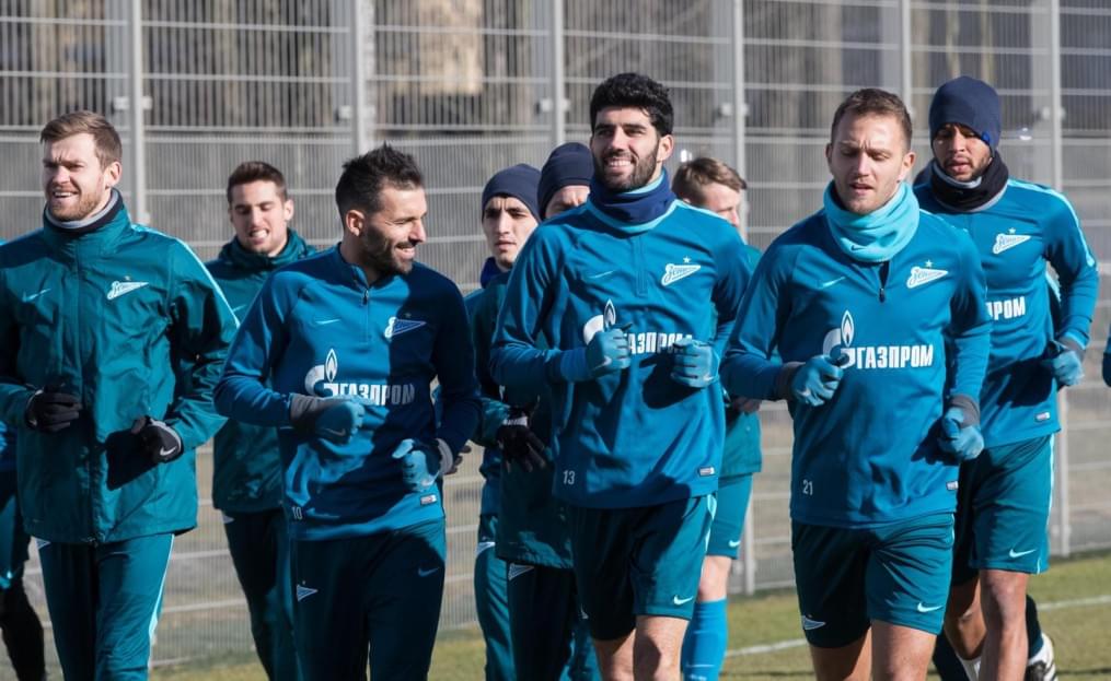 Утренняя тренировка «Зенита» перед матчем с «Арсеналом»