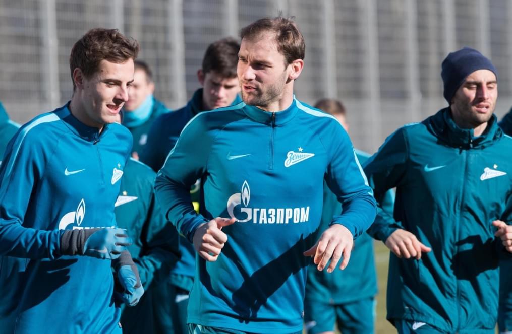 Утренняя тренировка «Зенита» перед матчем с «Арсеналом»