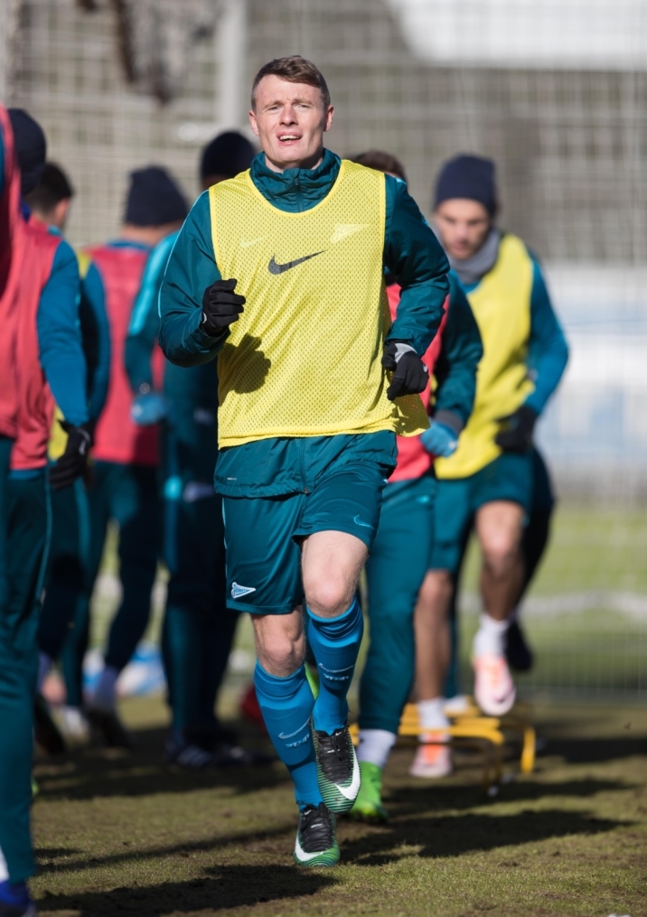 Утренняя тренировка «Зенита» перед матчем с «Арсеналом»