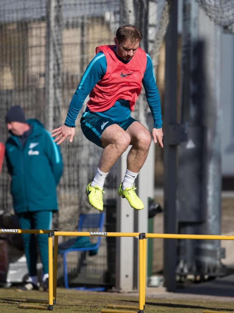 Утренняя тренировка «Зенита» перед матчем с «Арсеналом»