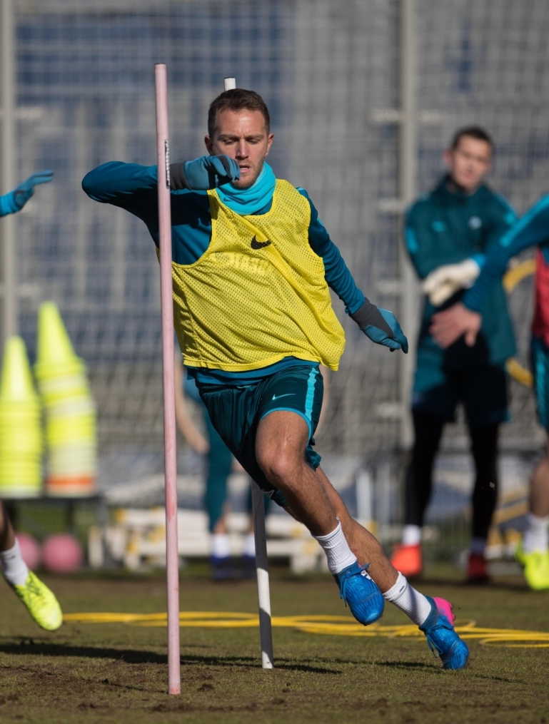 Утренняя тренировка «Зенита» перед матчем с «Арсеналом»