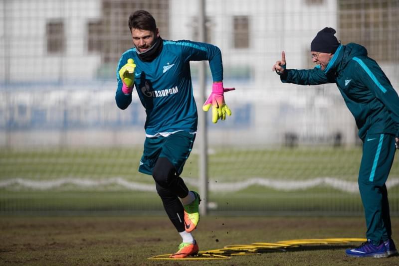 Утренняя тренировка «Зенита» перед матчем с «Арсеналом»