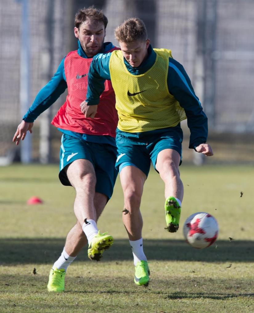 Утренняя тренировка «Зенита» перед матчем с «Арсеналом»