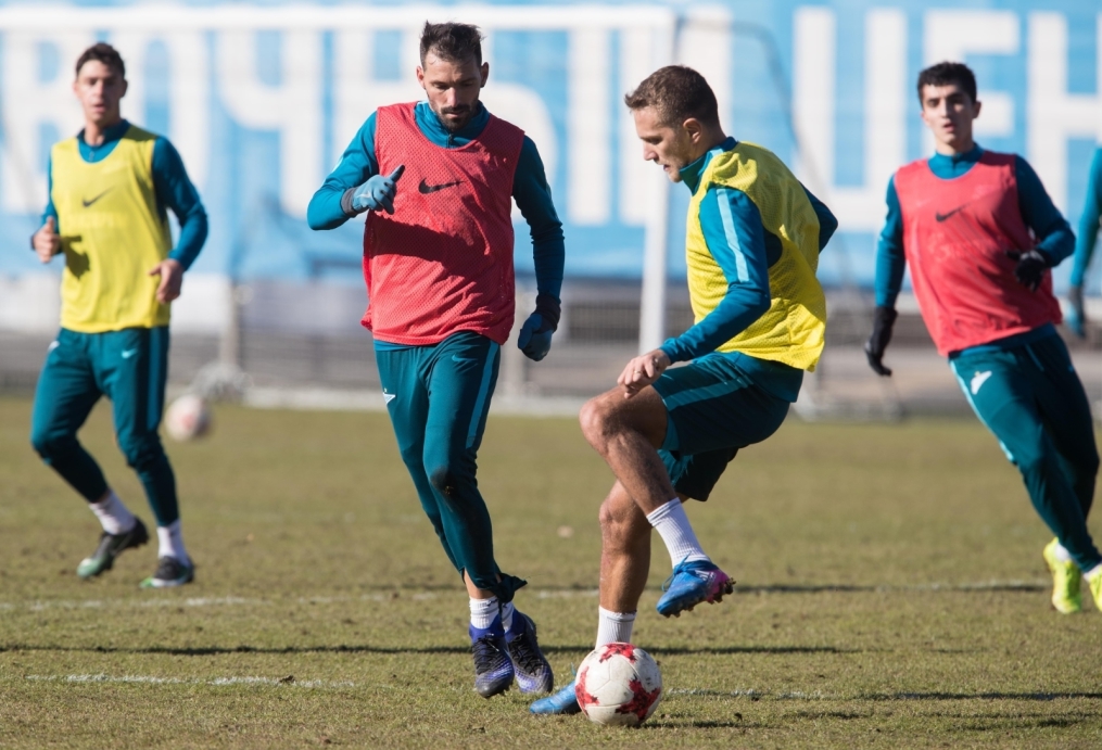 Утренняя тренировка «Зенита» перед матчем с «Арсеналом»