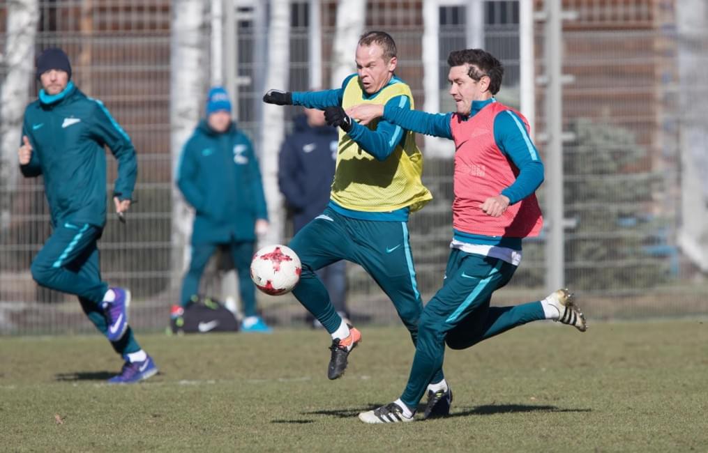 Утренняя тренировка «Зенита» перед матчем с «Арсеналом»