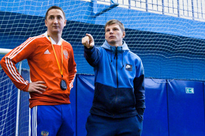 Показательная тренировка Андрея Аршавина и Владимира Быстрова в «Центре повышения квалификации тренеров»