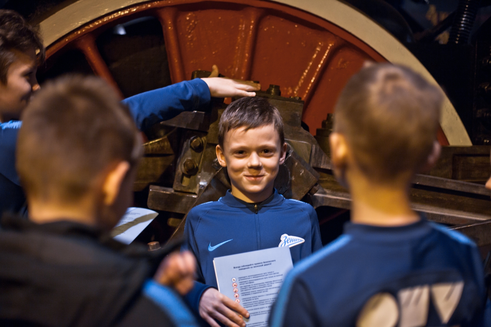 Команда Академии ФК «Зенит» в музее РЖД