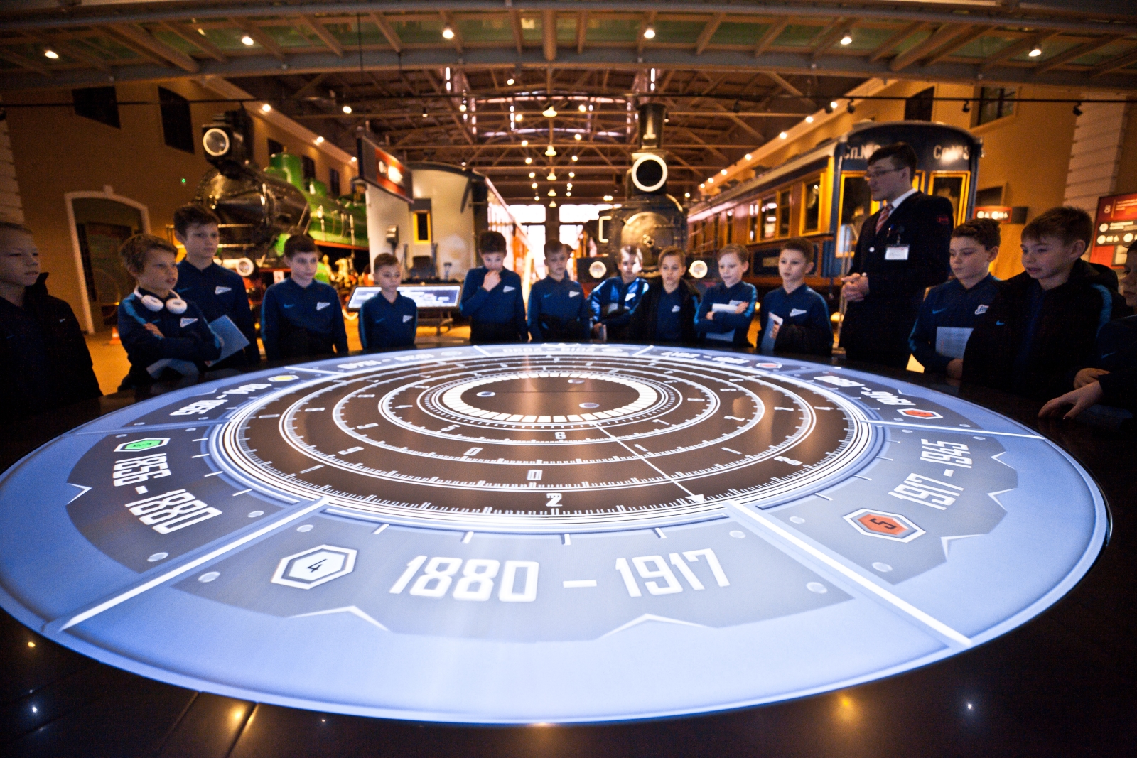 Команда Академии ФК «Зенит» в музее РЖД