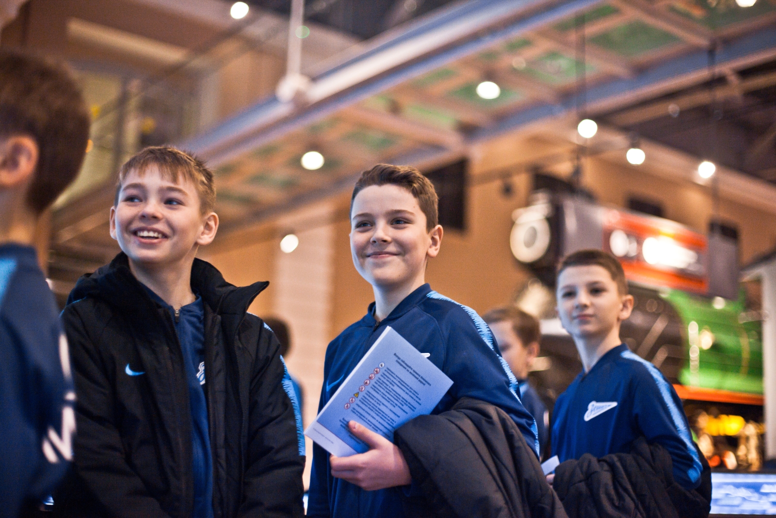 Команда Академии ФК «Зенит» в музее РЖД