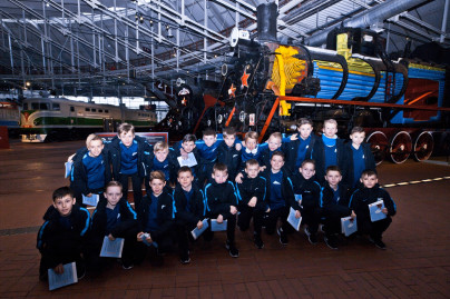 Команда Академии ФК «Зенит» в музее РЖД