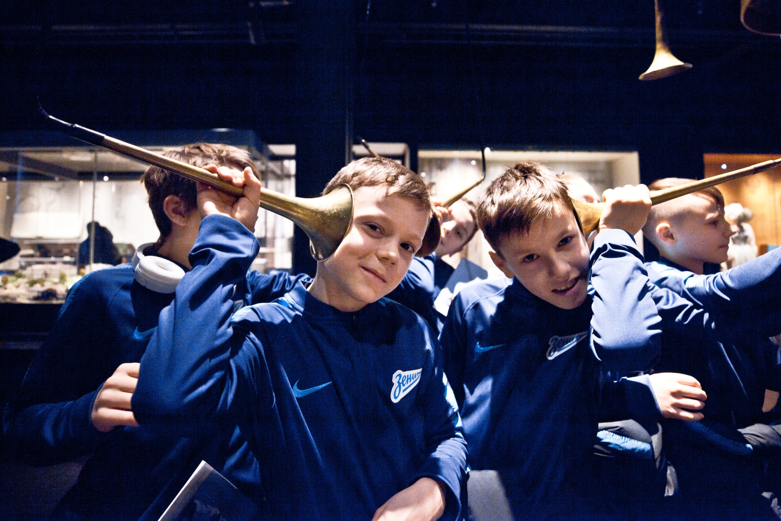 Команда Академии ФК «Зенит» в музее РЖД