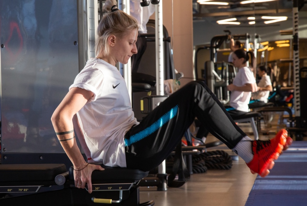 Тренировка женской футбольной команды «Зенит» в Удельном парке